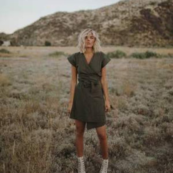 NWT ISPR x Tezza TERRARIUM MOSS WRAP MIDI DRESS xs - Picture 4 of 4